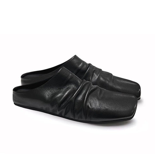 Damen Leder-Slipper mit quadratischer Zehenpartie und gerafftem Schaft Shop Nory