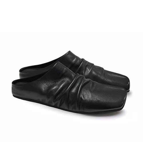 Damen Leder-Slipper mit quadratischer Zehenpartie und gerafftem Schaft Shop Nory