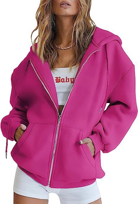 Damen nan übergroße Kapuzenjacke mit durchgehendem Reißverschluss und Kängurutaschen Shop Nory