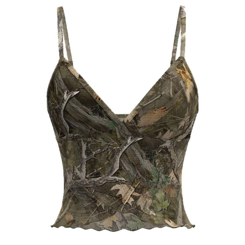 Damen Camouflage Top Shopnory