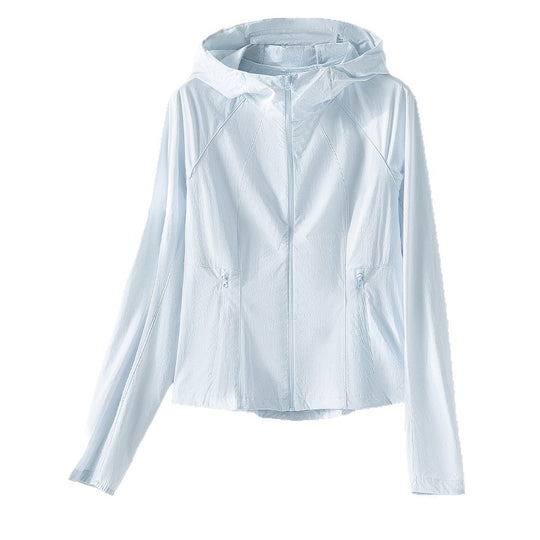 Damen Ultraleichte Kapuzen-Windjacke mit Raglanärmeln und Reißverschlusstaschen Shop Nory