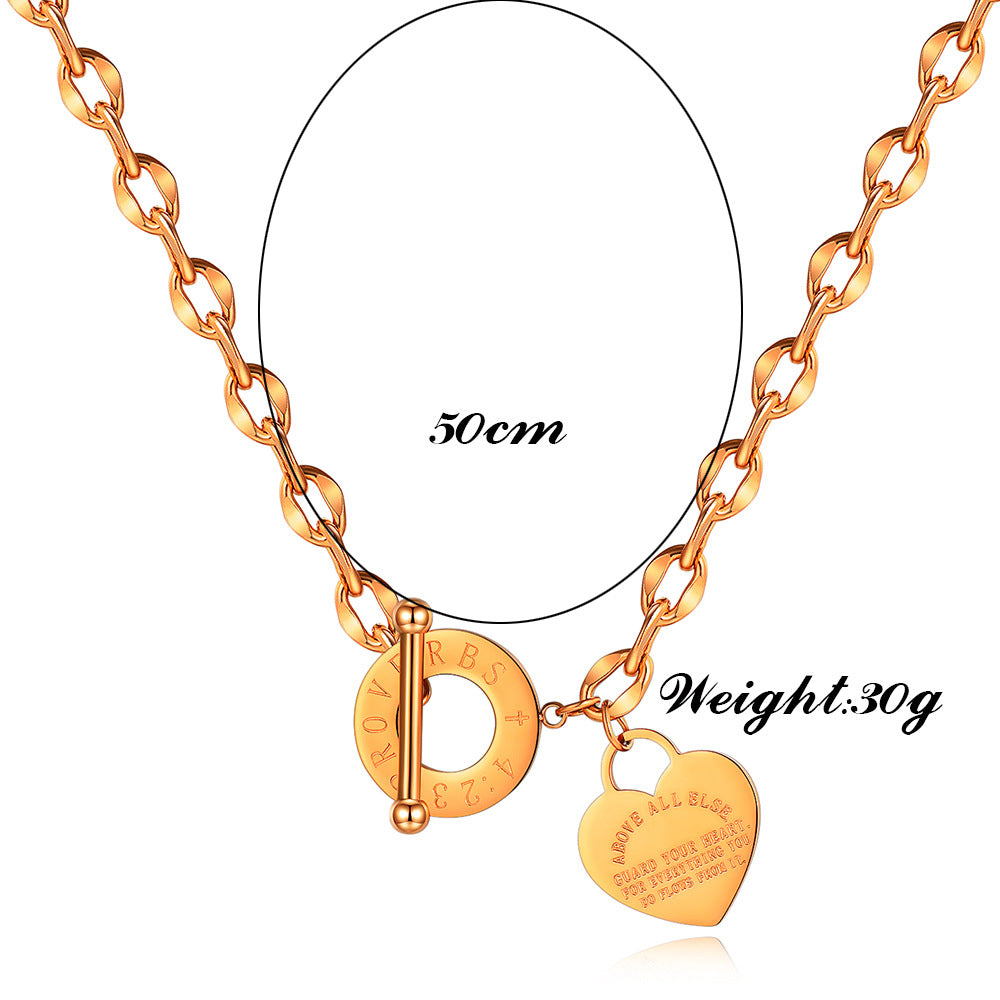Damen Halskette mit herzförmigem Anhänger und modischem Verschluss Shop Nory