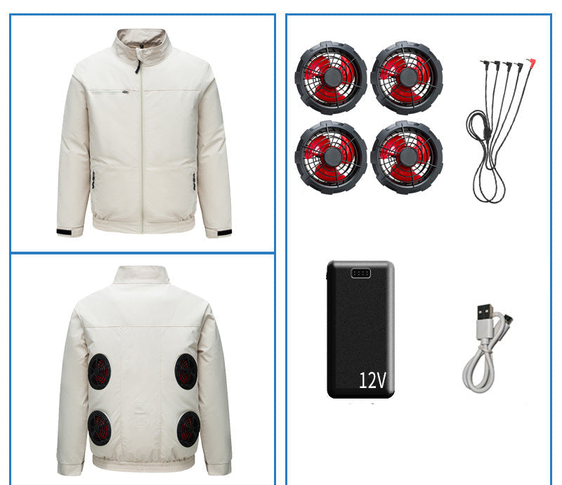 Unisex nan Niederspannungs Lüfter-Set für Kühljacken mit drei kompakten Ventilatoren und Y-Anschluss Shopnory