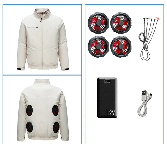 Unisex nan Niederspannungs Lüfter-Set für Kühljacken mit drei kompakten Ventilatoren und Y-Anschluss Shopnory
