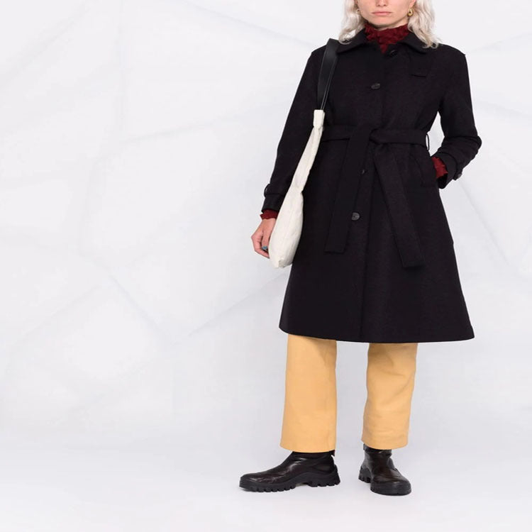 Damen Taillierter Wollmix-Mantel mit Bindegürtel und A-Linien-Schnitt Shop Nory