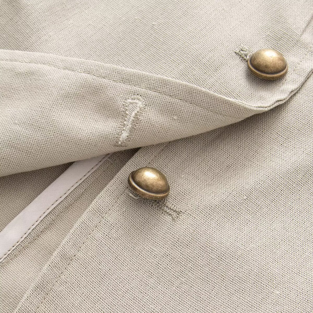 Damen Taillierter Stehkragen-Blazer mit dekorativen Metallknöpfen Shop Nory
