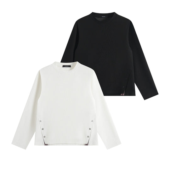 Unisex Oversize-Sweatshirt mit seitlichen Druckknopfleisten und Rundhals Shop Nory