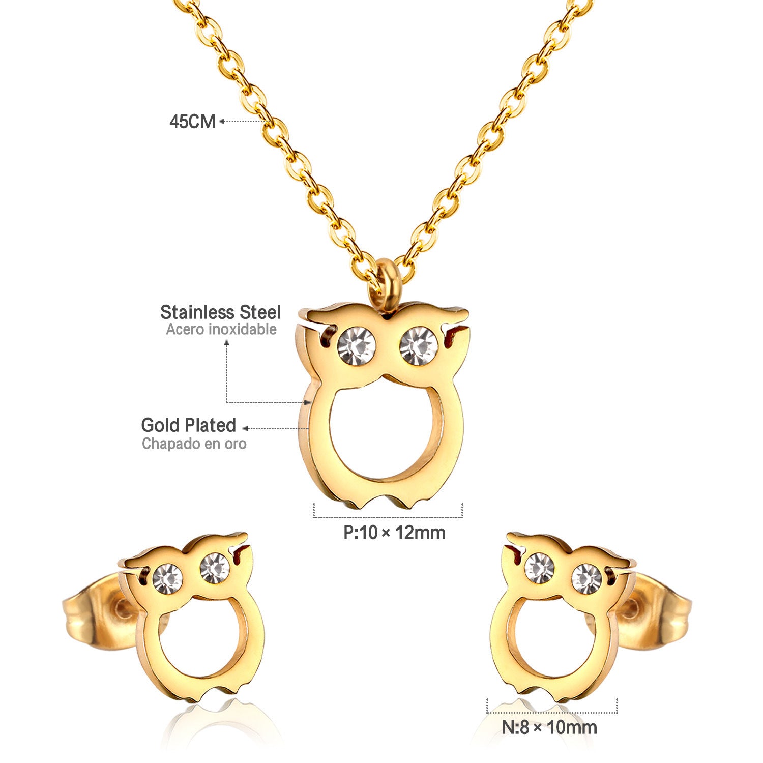 Damen Schmuckset mit Eulenmotiv Shop Nory