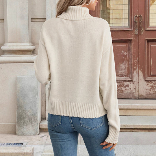 Damen Gemusterter Rollkragenpullover Shop Nory