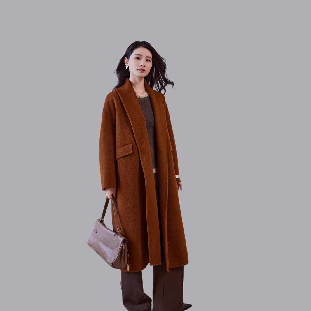 Damen Oversized Wollmantel mit klassischem Reverskragen Shop Nory