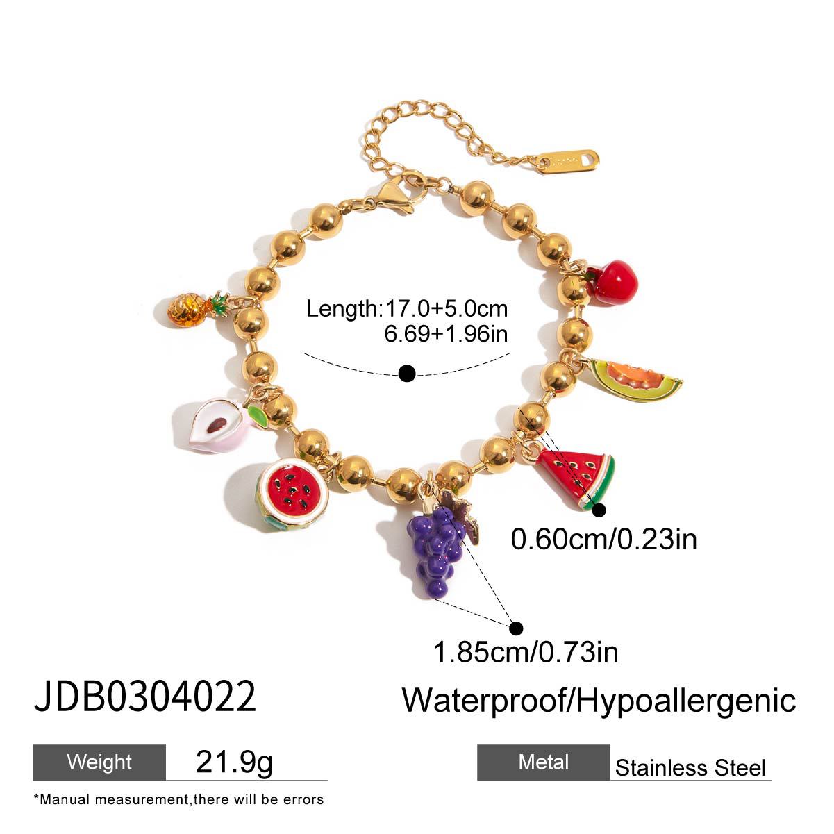 Damen Accessoire-Armband mit bunten Früchten und maritimen Anhängern Shop Nory