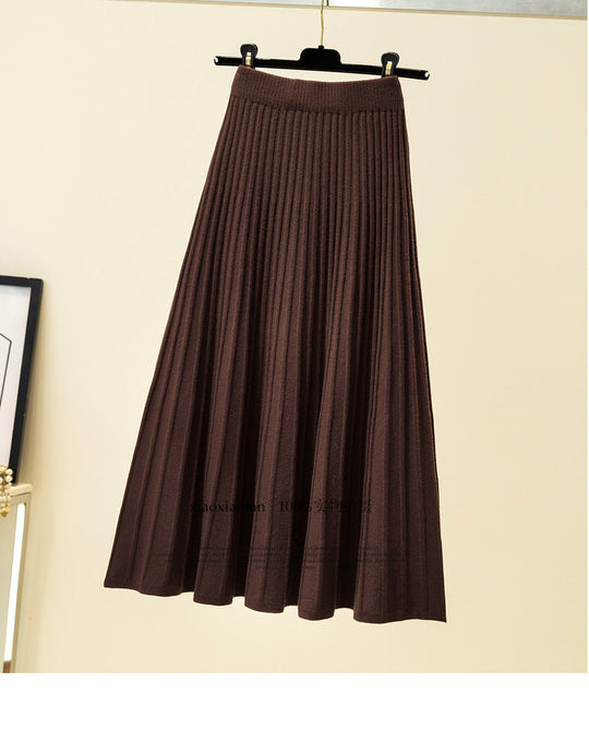 Damen Plissierter Maxirock aus weichem Strick Shop Nory 1787632206