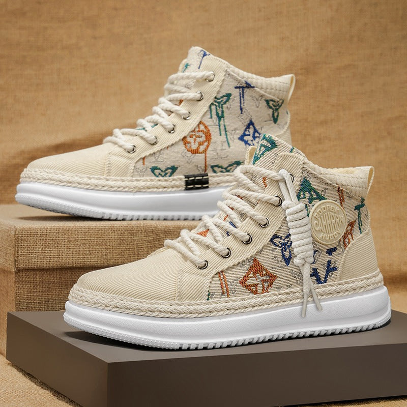 Damen Hohe Sneakers mit gesticktem Design und flexibler Sohle
