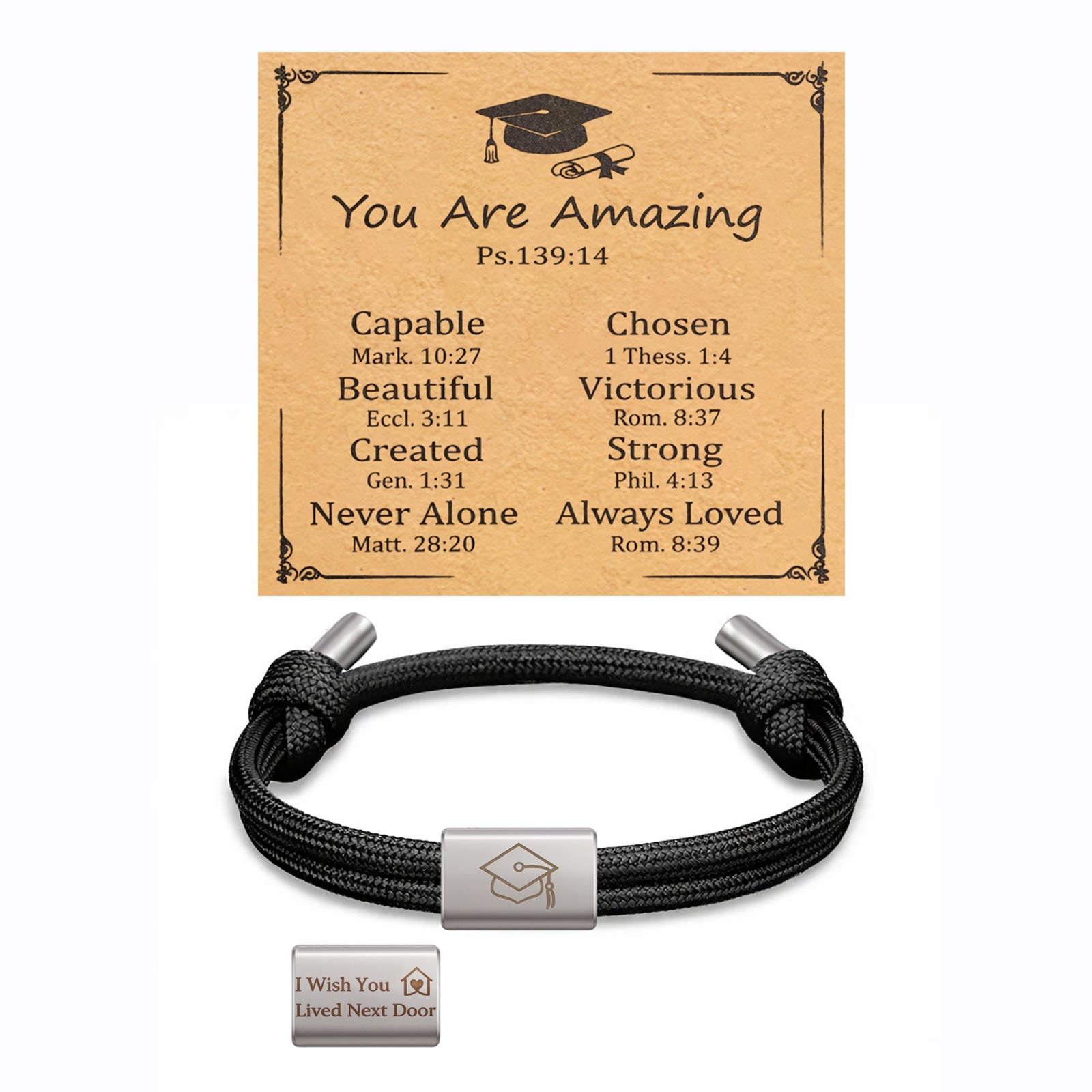 Damen Motivationsarmband mit symbolischen Graduation-Anhängern Shop Nory