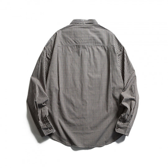 Herren Karierter Oversize-Hemd mit Stehkragen, Kordelzug und Raglanärmeln Shop Nory