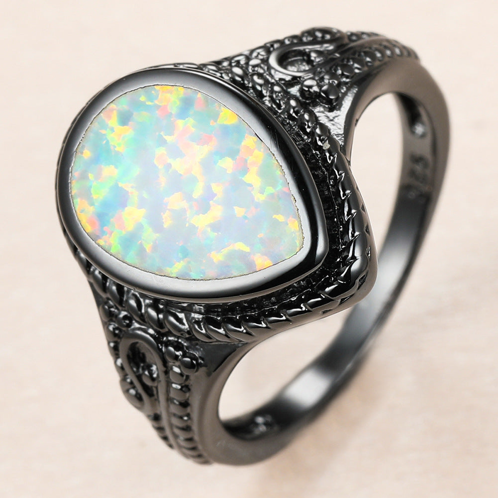 Damen Ring mit kunstvollem Opal-Inlay und filigranem Details Shop Nory
