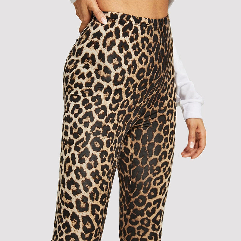 Damen Elegante Leggings im modischen Leopardenmuster