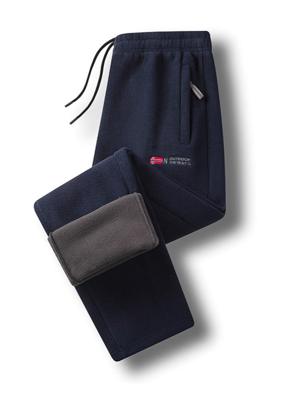 Damen Fleece-Thermohose mit elastischem Bund, Reißverschlusstaschen und weichem Innenfutter Shop Nory