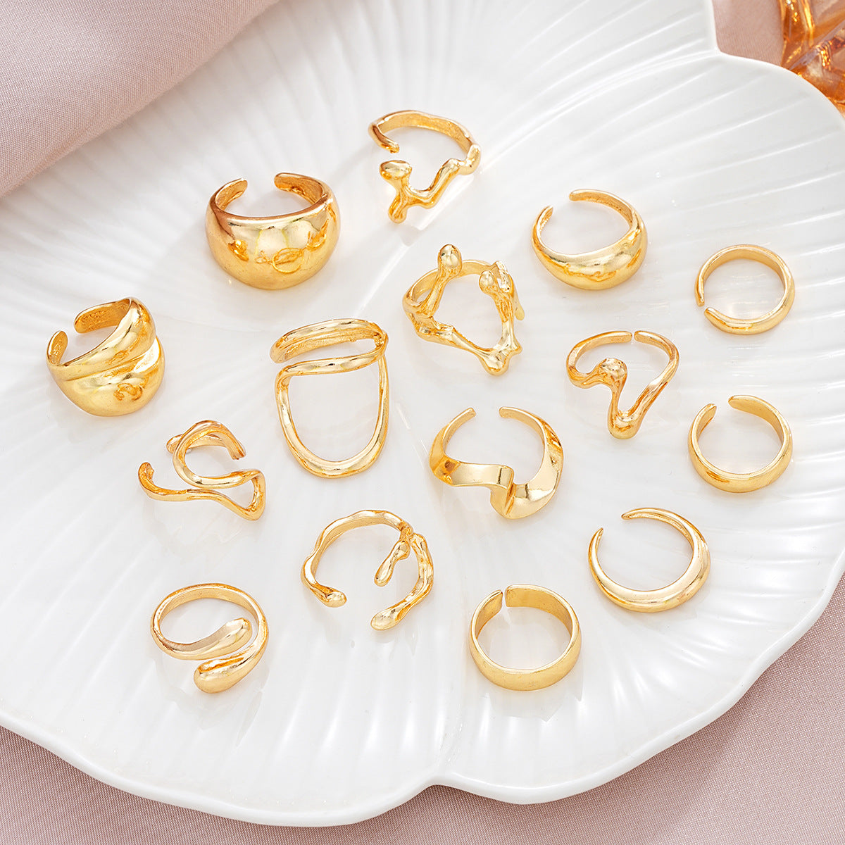 Damen Ring-Set mit organischem, skulpturalem Design Shop Nory