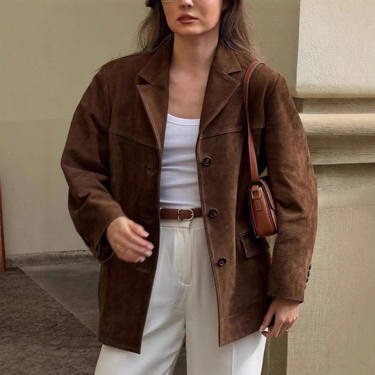 Damen Modische Wildlederjacke