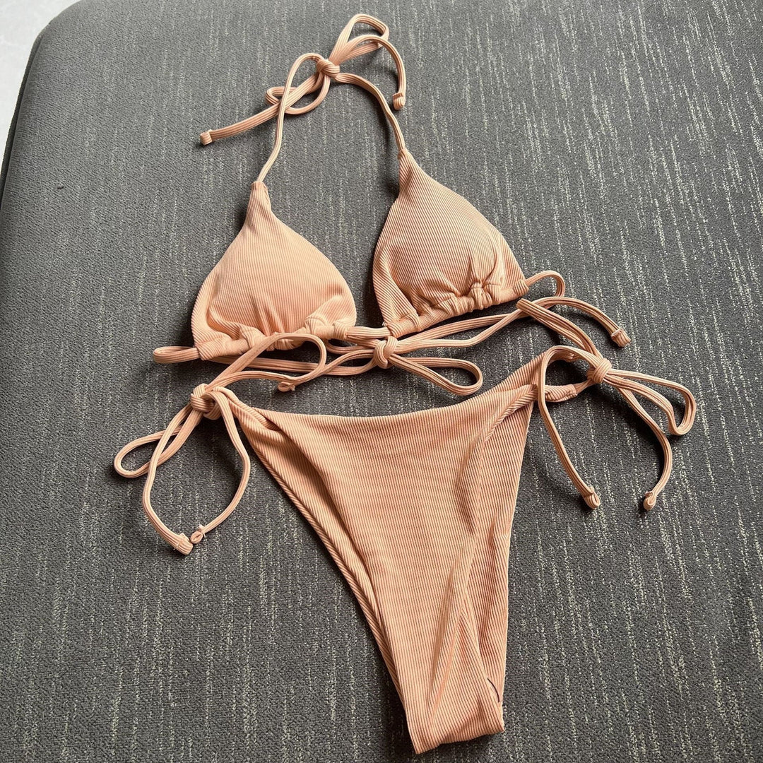 Damen Triangel-Bikini mit verstellbaren Schnüren Shopnory