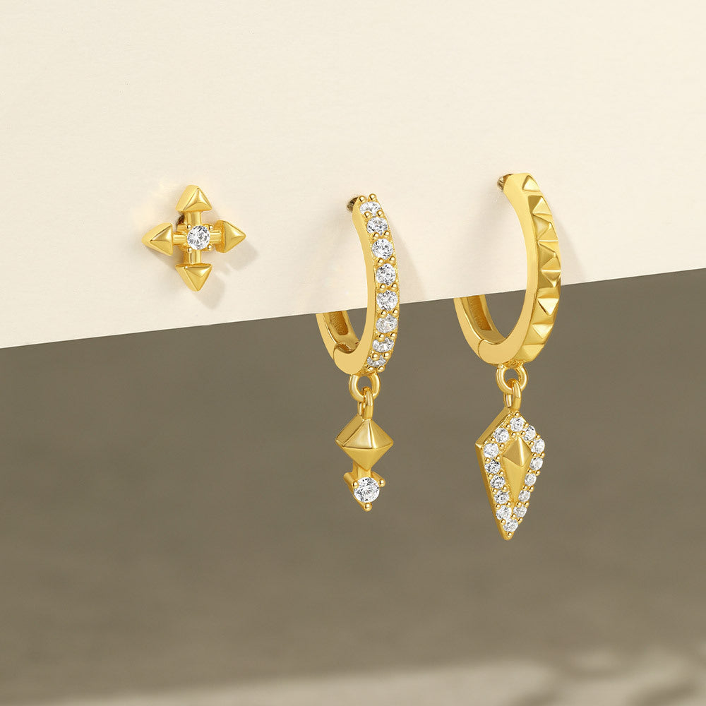 1 Set 925 Sterling Silber Zirkon 925 Sterling Silber Ohrringe Geometrische Blume Tropf Ohrringe Ohrringe Ohrstecker | Shop Nory
