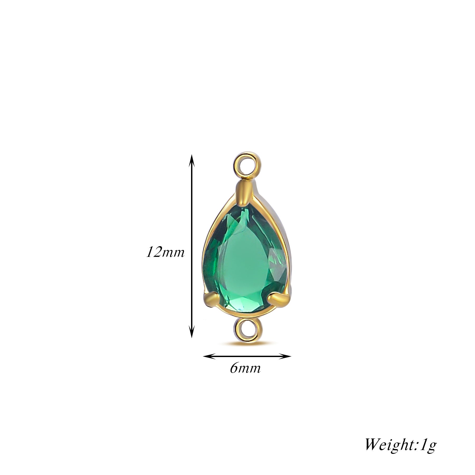 Damen Schmuckanhänger mit tropfenförmigem Kristall und elegantem Goldrahmen Shop Nory