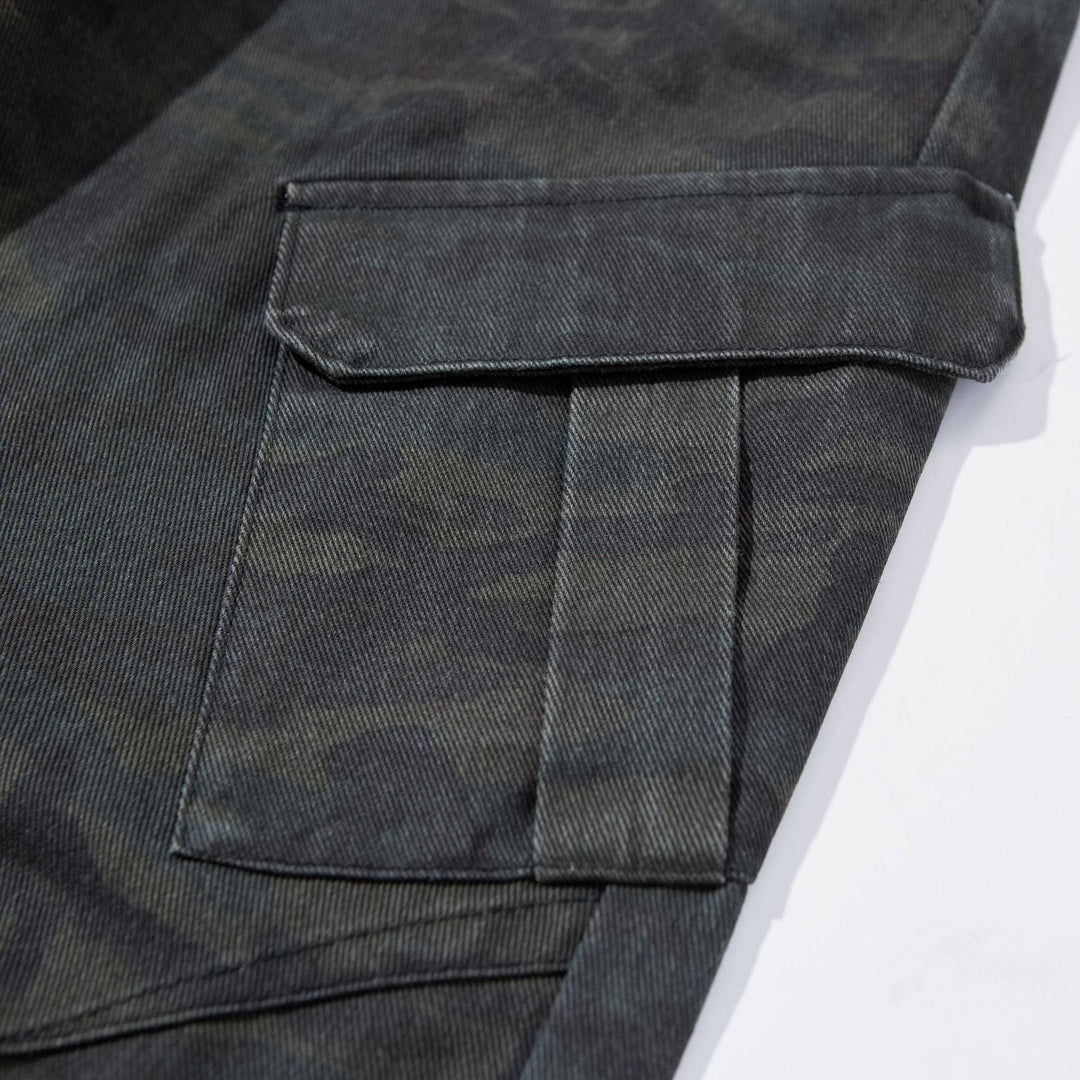 Damen Hochgeschnittene Cropped-Cargo-Hose im Utility‑Stil mit großen Klappentaschen Shop Nory