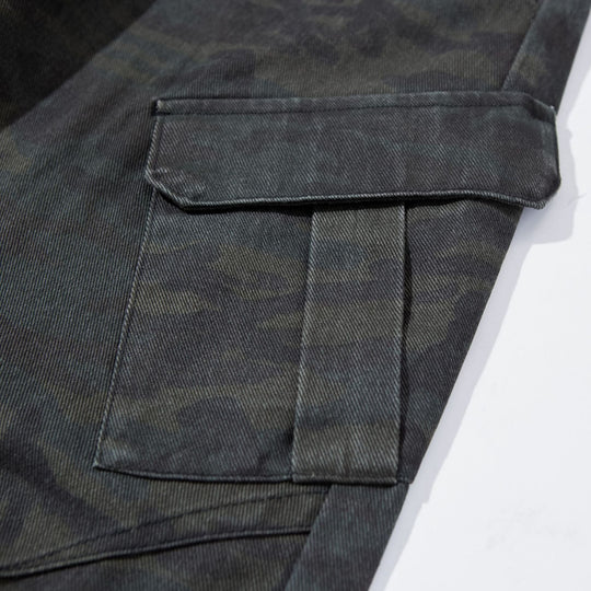 Damen Hochgeschnittene Cropped-Cargo-Hose im Utility‑Stil mit großen Klappentaschen Shop Nory