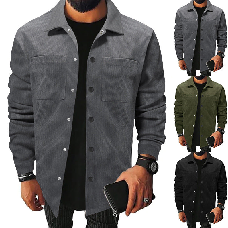 Herren Hochwertige Cordjacke mit praktischen Brusttaschen