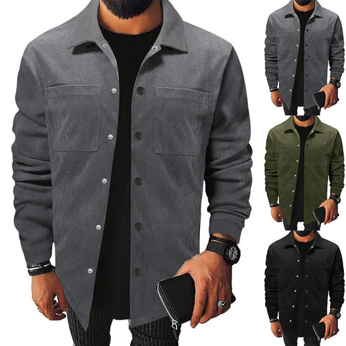 Herren Hochwertige Cordjacke mit praktischen Brusttaschen