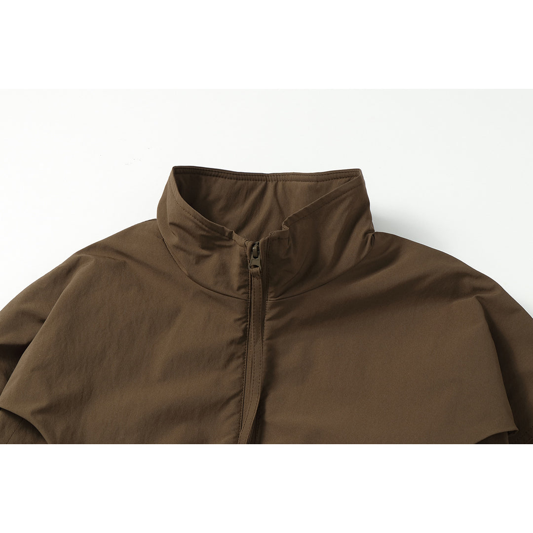 Unisex Kurz geschnittener Oversize-Boxy-Blouson mit hohem Stehkragen, geschwungener Taschenführung und elastischem Saum Shop Nory