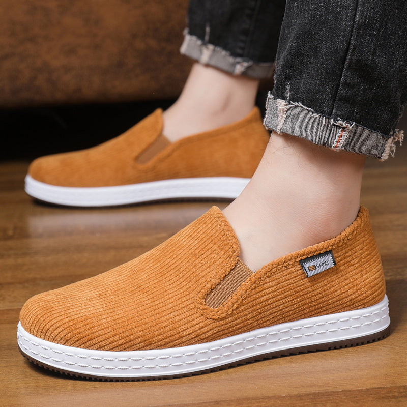 Damen Bequeme Cord-Slipper mit elastischem Einstieg