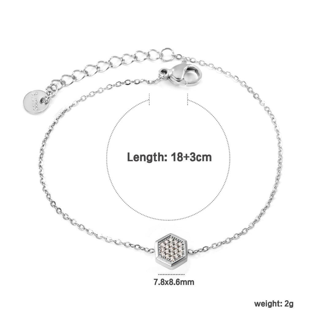 Damen elegant gestaltetes Armband mit funkelndem Hexagon-Anhänger Shop Nory