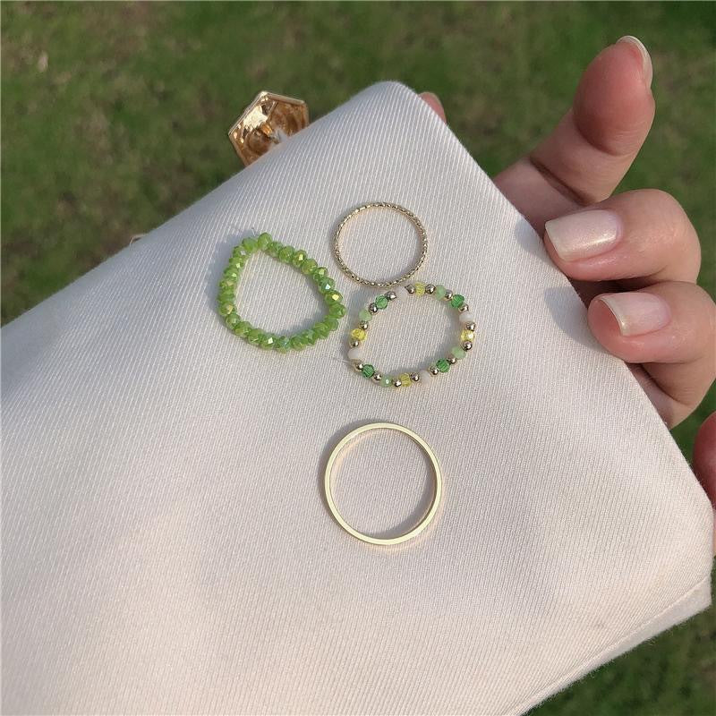 Damen Ring-Set mit zarten Naturstein-Elementen und funkelnden Akzenten Shop Nory
