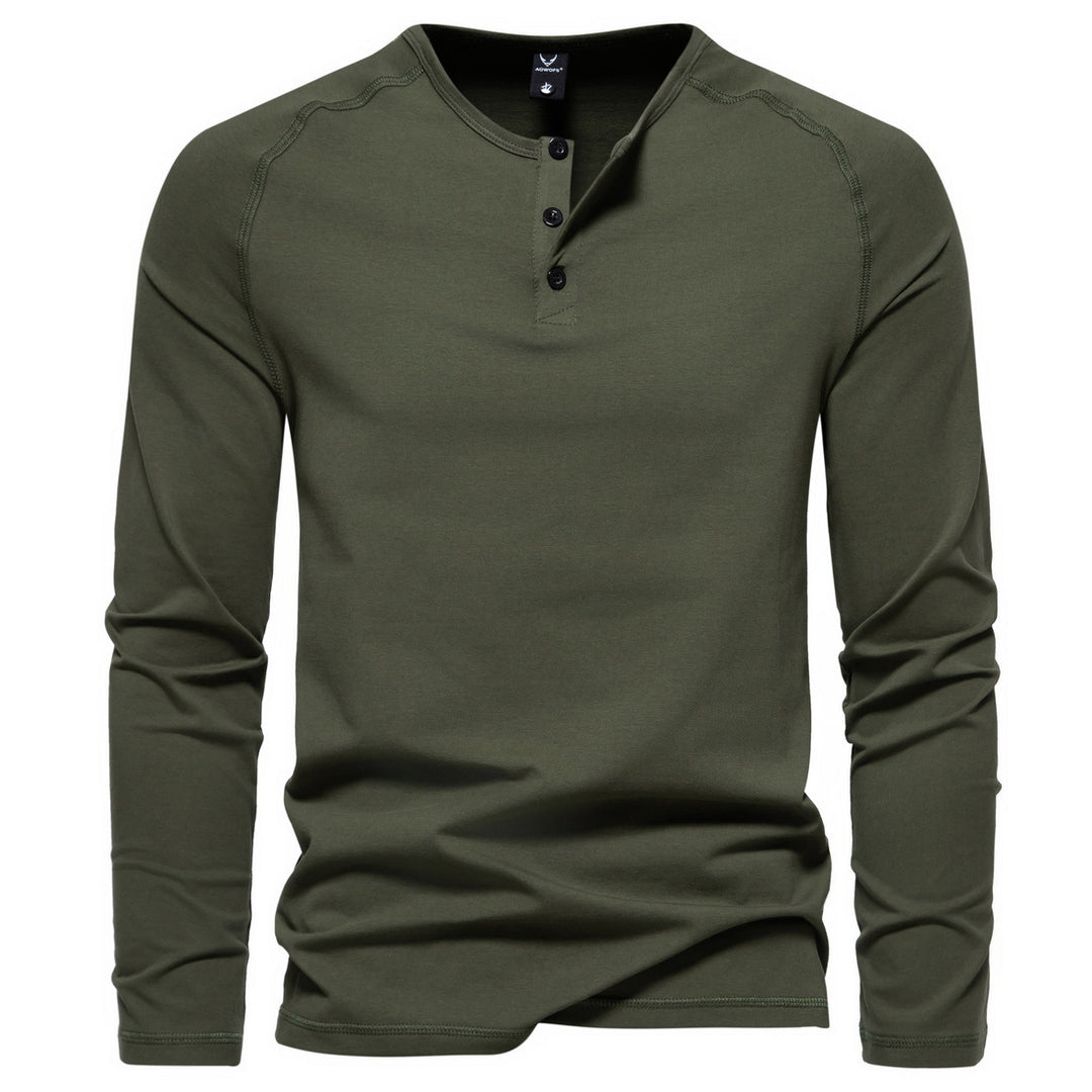Herren Slim-Fit Baumwoll-Mix Henleyshirt mit Knopfleiste Shop Nory