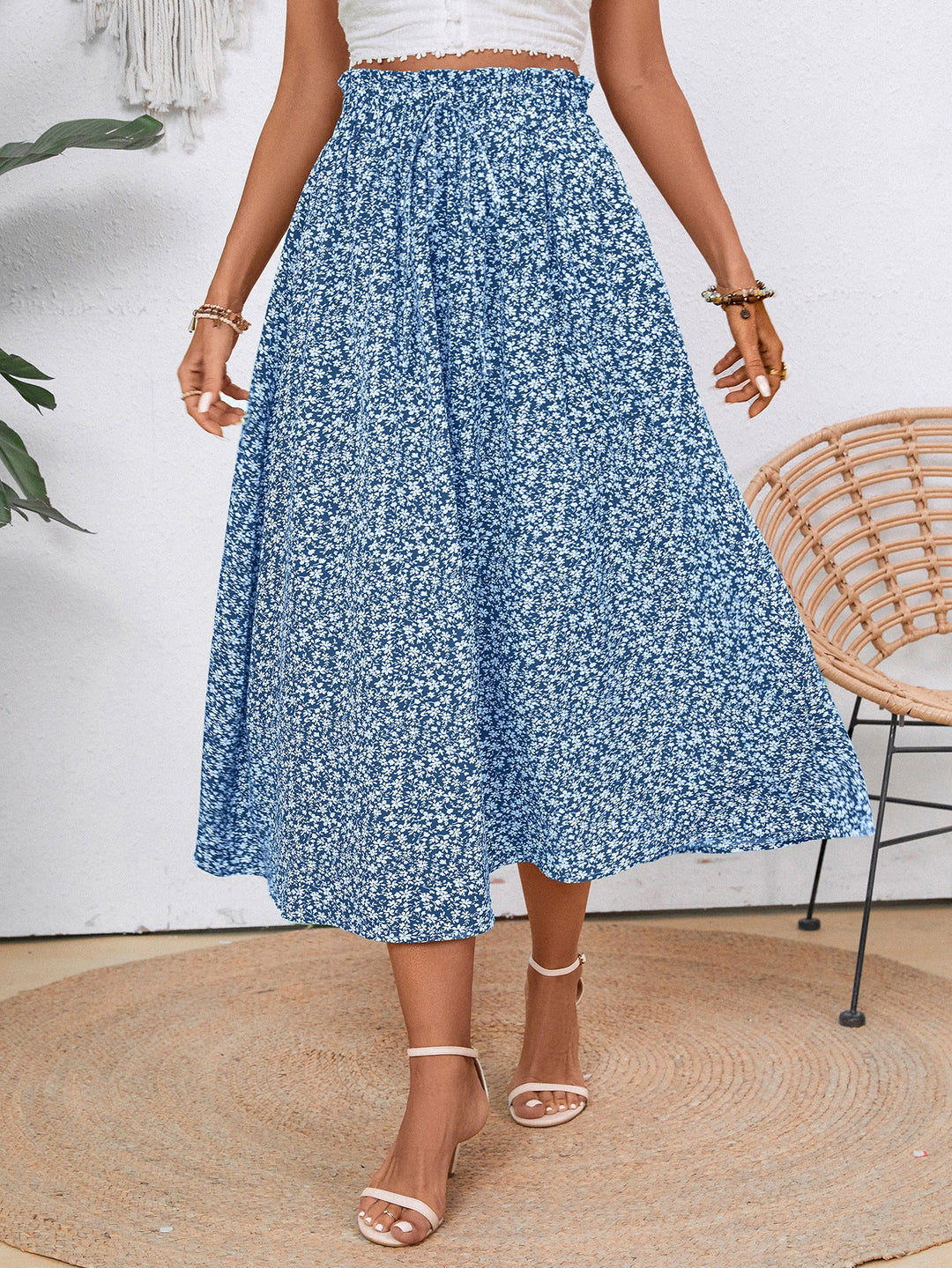 Damen Midi-Rock mit floralen Print