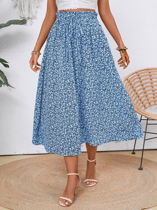 Damen Midi-Rock mit floralen Print