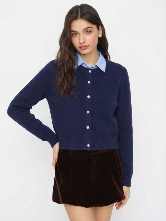 Damen Eleganter Kurzpullover mit Hemdkragen Shop Nory