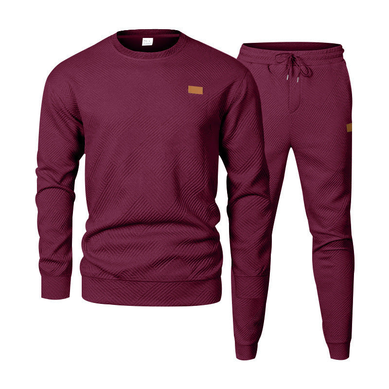 Herren nan strukturiertes Baumwoll-Jogginganzug-Set mit regulärer Passform, elastischem Bund und Kordel Shop Nory