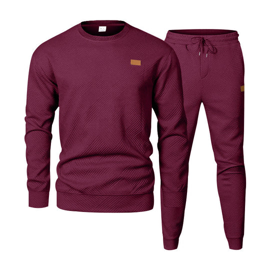 Herren nan strukturiertes Baumwoll-Jogginganzug-Set mit regulärer Passform, elastischem Bund und Kordel Shop Nory
