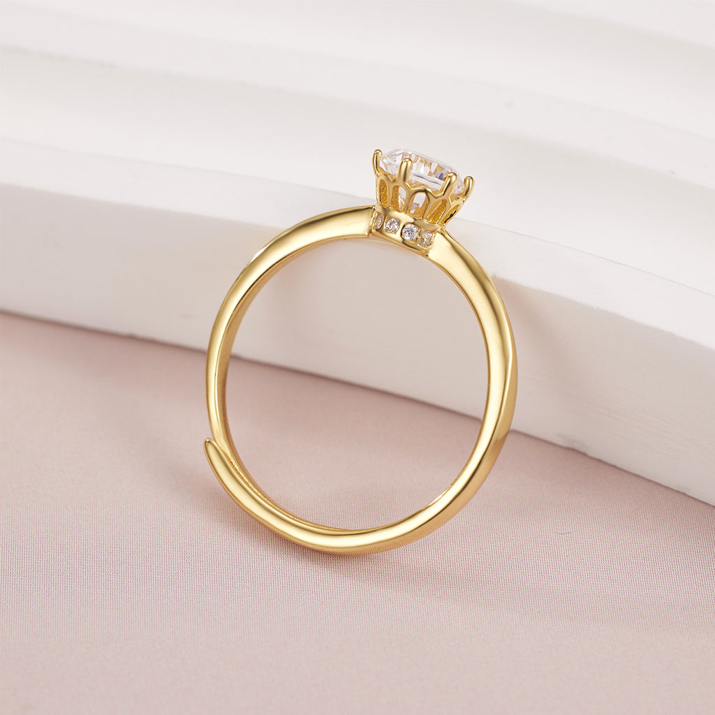 Damen Solitaire-Ring mit exquisite Diamantbesatz Shop Nory
