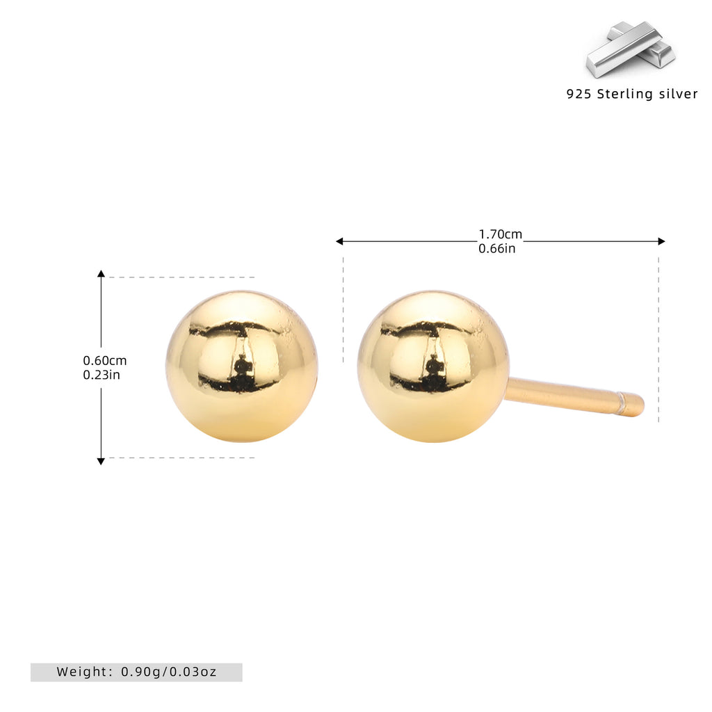 Damen Ohrstecker aus 925 Sterling Silber mit glänzenden Kugeldesign Shop Nory