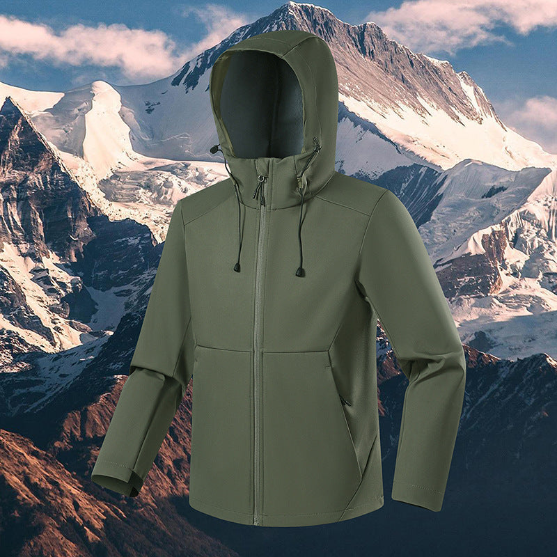 Herren Atmungsaktive Softshell-Fleecejacke mit mehrlagiger Membran, ergonomischem Schnitt und verstellbarer Kapuze Shop Nory