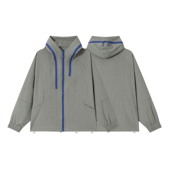 Unisex Leichter Ripstop-Kapuzenblouson im Boxy‑Schnitt mit kontrastierendem Reißverschluss und Tunnelzug Shop Nory