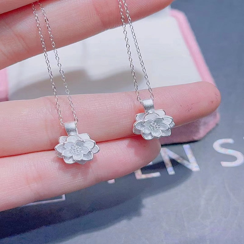 Damen filigrane Halskette mit floralem Anhänger aus hochwertigem Silber Shop Nory