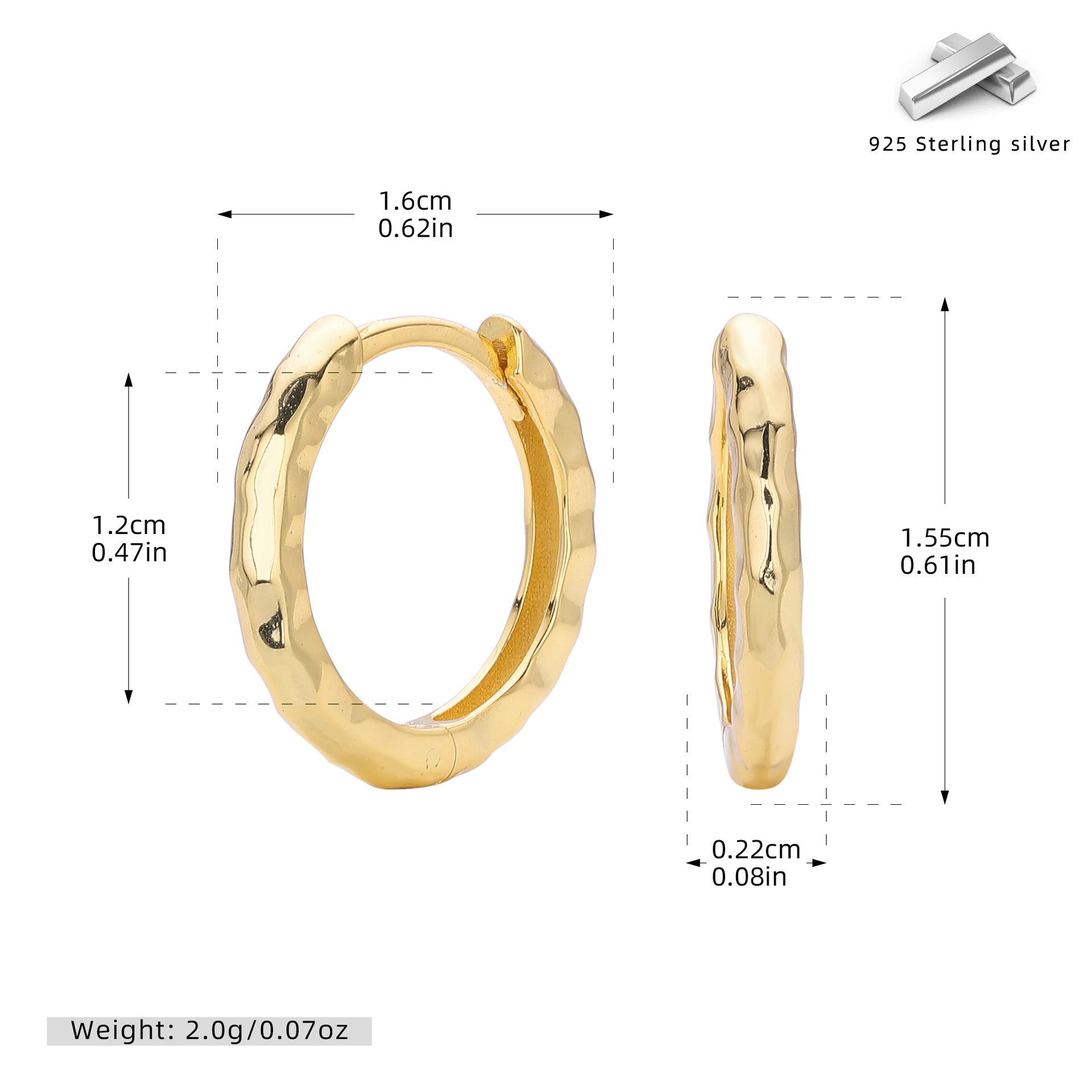 Damen Creolen mit elegantem gewelltem Design aus hochwertigem 925 Sterling Silber Shop Nory