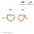 Damen Ohrstecker in Herzform mit luxuriösem Zirkonbesatz aus 925 Sterling Silber Shop Nory