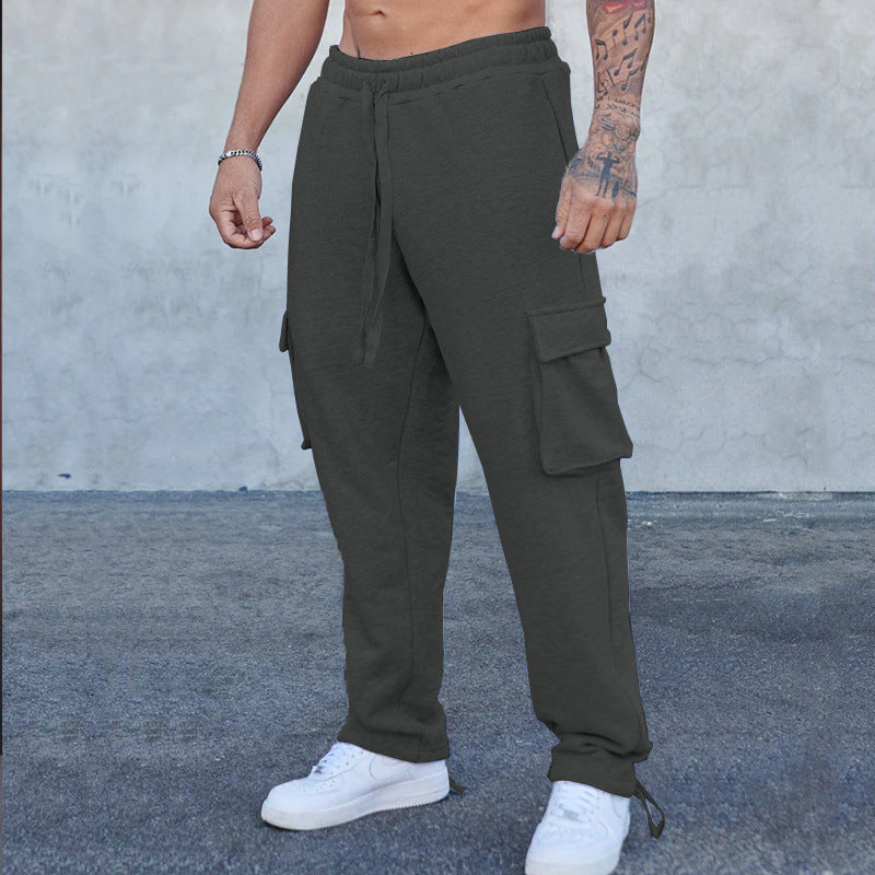 Herren entspannte Cargo-Hose mit praktischem Taschen-Design und elastischem Bund