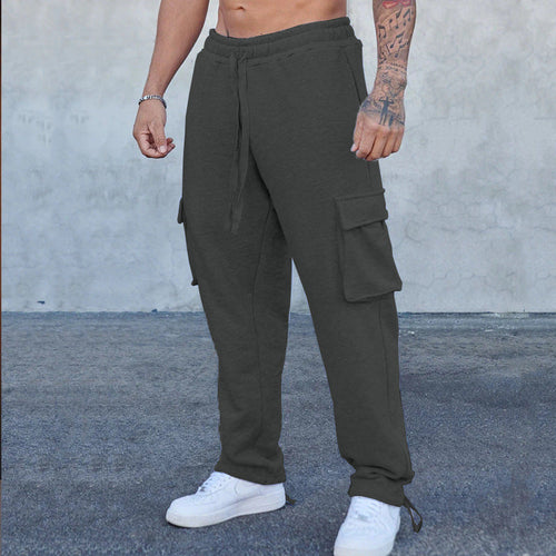 Herren entspannte Cargo-Hose mit praktischem Taschen-Design und elastischem Bund